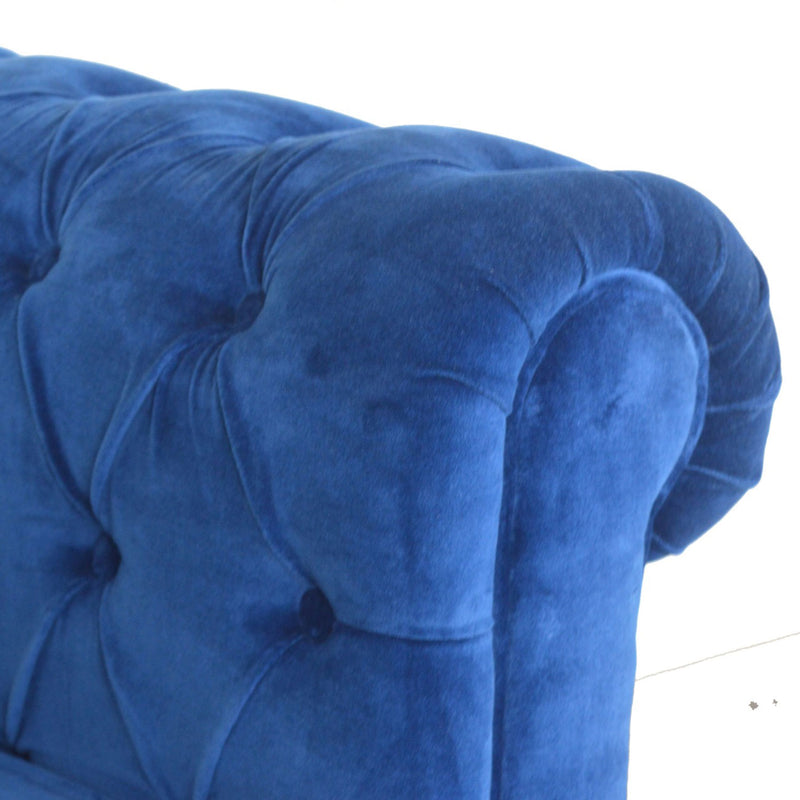 Florrie Royal Blue Velvet 2 Seater Sofa by Lavishway | Velvet Sofa-57450