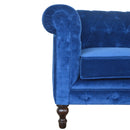 Florrie Royal Blue Velvet 2 Seater Sofa by Lavishway | Velvet Sofa-57449