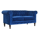 Florrie Royal Blue Velvet 2 Seater Sofa by Lavishway | Velvet Sofa-57447