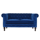 Florrie Royal Blue Velvet 2 Seater Sofa by Lavishway | Velvet Sofa-57448