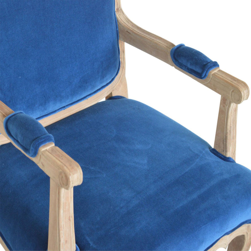 Florrie Royal Blue Velvet Armchair by Lavishway | Velvet Sofa-57332