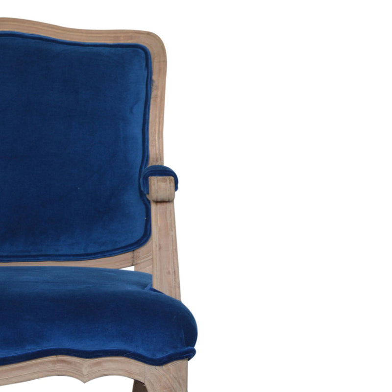 Florrie Royal Blue Velvet Armchair by Lavishway | Velvet Sofa-57333