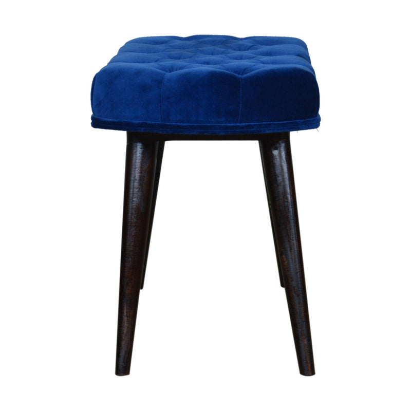 Florrie Royal Blue Velvet Bench by Lavishway | Benches & Storage Benches-57501