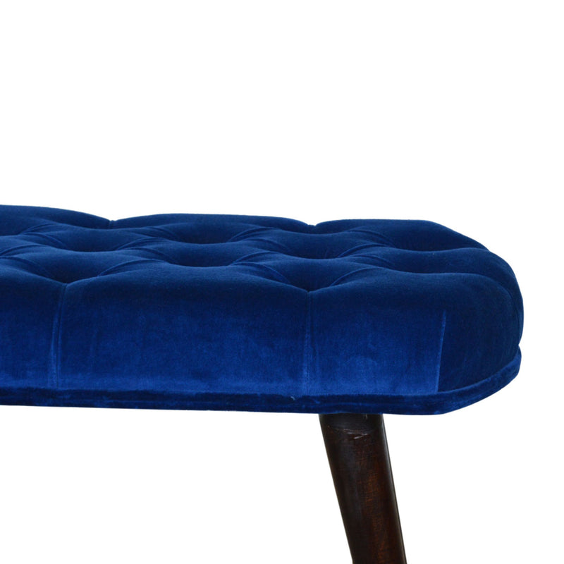 Florrie Royal Blue Velvet Bench by Lavishway | Benches & Storage Benches-57499