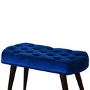 Florrie Royal Blue Velvet Bench by Lavishway | Benches & Storage Benches-57496