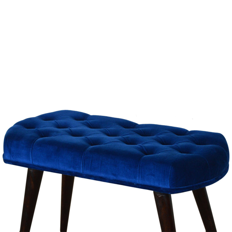 Florrie Royal Blue Velvet Bench by Lavishway | Benches & Storage Benches-57496