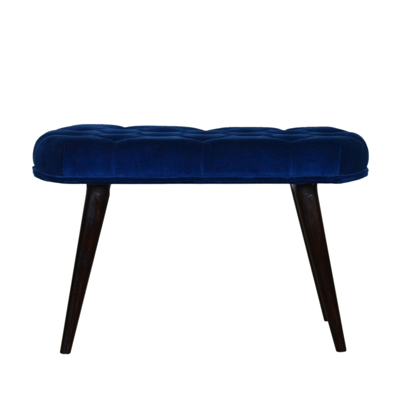 Florrie Royal Blue Velvet Bench by Lavishway | Benches & Storage Benches-57495