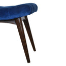 Florrie Royal Blue Velvet Curved Seat Bench by Lavishway | Benches & Storage Benches-57508
