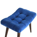 Florrie Royal Blue Velvet Curved Seat Bench by Lavishway | Benches & Storage Benches-57504
