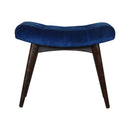 Florrie Royal Blue Velvet Curved Seat Bench by Lavishway | Benches & Storage Benches-57503