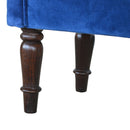 Florrie Royal Blue Velvet Dressing Bench by Lavishway | Benches & Storage Benches-57468