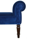 Florrie Royal Blue Velvet Dressing Bench by Lavishway | Benches & Storage Benches-57467