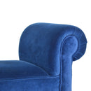 Florrie Royal Blue Velvet Dressing Bench by Lavishway | Benches & Storage Benches-57466