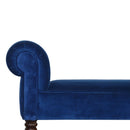 Florrie Royal Blue Velvet Dressing Bench by Lavishway | Benches & Storage Benches-57465