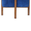 Florrie Royal Blue Velvet Footstool by Lavishway | Footstool-57350