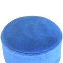 Florrie Royal Blue Velvet Round Footstool by Lavishway | Footstool-57313