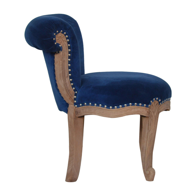 Florrie Royal Blue Studded Accent Chair by Lavishway | Bedroom Chairs-57479
