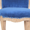 Florrie Royal Blue Studded Accent Chair by Lavishway | Bedroom Chairs-57482