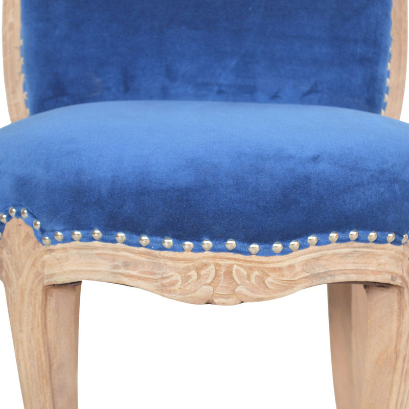 Florrie Royal Blue Studded Accent Chair by Lavishway | Bedroom Chairs-57482