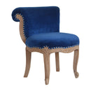 Florrie Royal Blue Studded Accent Chair by Lavishway | Bedroom Chairs-57477