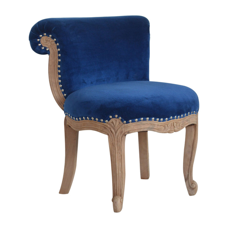 Florrie Royal Blue Studded Accent Chair by Lavishway | Bedroom Chairs-57477