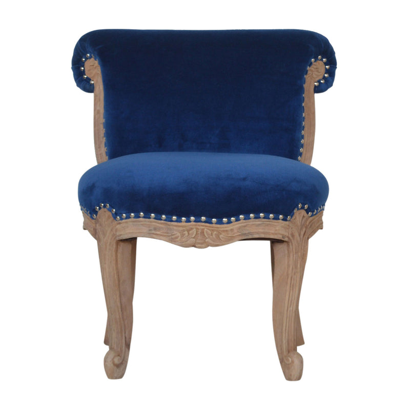 Florrie Royal Blue Studded Accent Chair by Lavishway | Bedroom Chairs-57478