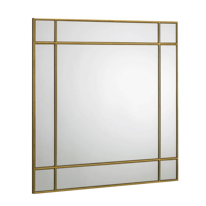 Fortissimo Gold Square Wall Mirror by Lavishway | Wall Mirrors-20292