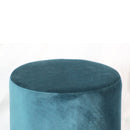 Francis Green & Teal Velvet Pouffe by Lavishway | Stools & Pouffes-23198