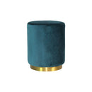 Francis Green & Teal Velvet Pouffe by Lavishway | Stools & Pouffes-23197
