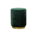 Francis Green & Teal Velvet Pouffe by Lavishway | Stools & Pouffes-23196