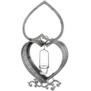 Free Standing Silver Heart Tealight Lantern by Lavishway | Candle Holders-26579