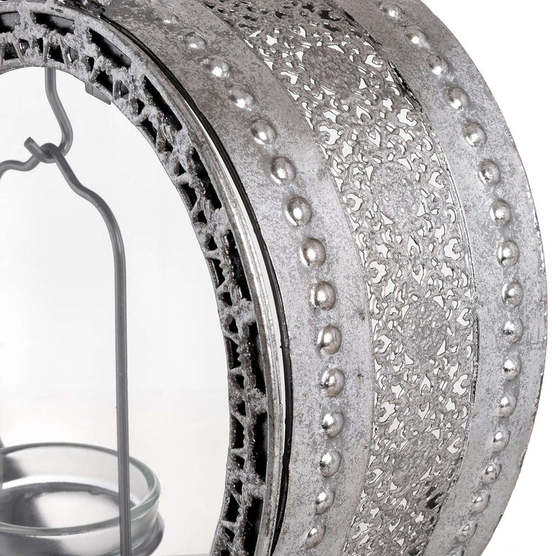 Free Standing Silver Heart Tealight Lantern by Lavishway | Candle Holders-26580