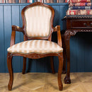 French Louis Armchair Gold Stripe by Lavishway | Armchairs-25590