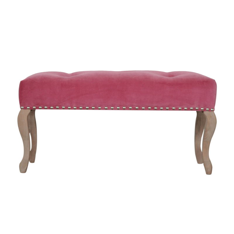 Bordrum Velvet Studded Upholstered Bench by Lavishway | Benches & Storage Benches-60049