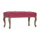Bordrum Velvet Studded Upholstered Bench by Lavishway | Benches & Storage Benches-60040