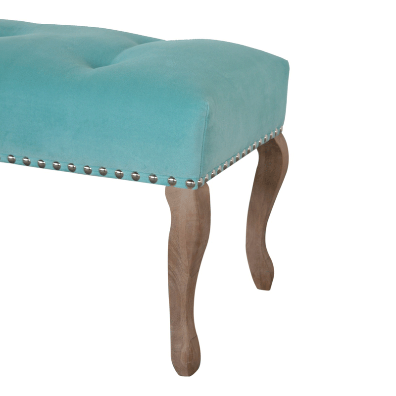 Bordrum Velvet Studded Upholstered Bench by Lavishway | Benches & Storage Benches-60098