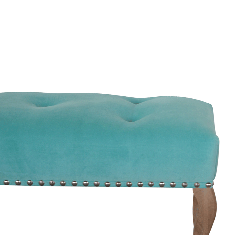 Bordrum Velvet Studded Upholstered Bench by Lavishway | Benches & Storage Benches-60099