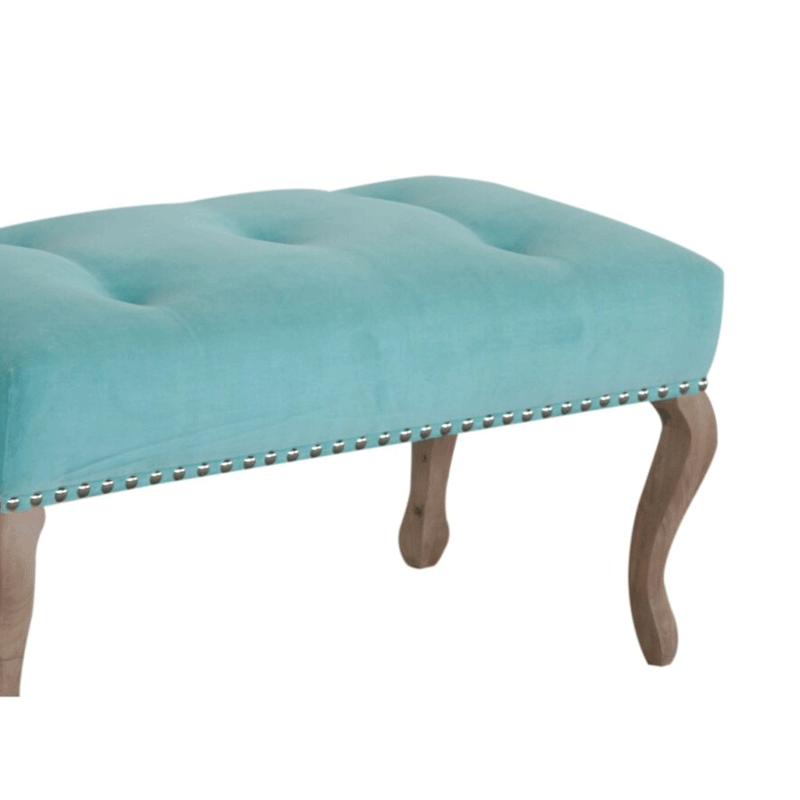 Bordrum Velvet Studded Upholstered Bench by Lavishway | Benches & Storage Benches-60069