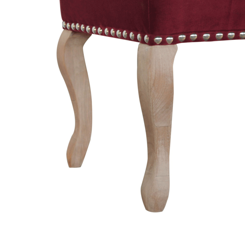 Bordrum Velvet Studded Upholstered Bench by Lavishway | Benches & Storage Benches-60076