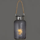 Frosted Grey Glass LED Candle Lantern by Lavishway | Candle Holders-26566