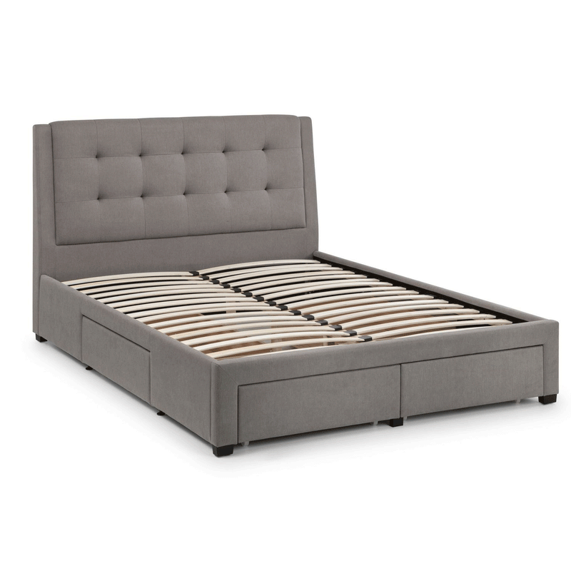 Fullerton 4 Drawers Grey Linen Bed by Lavishway | Ottoman Beds-20283