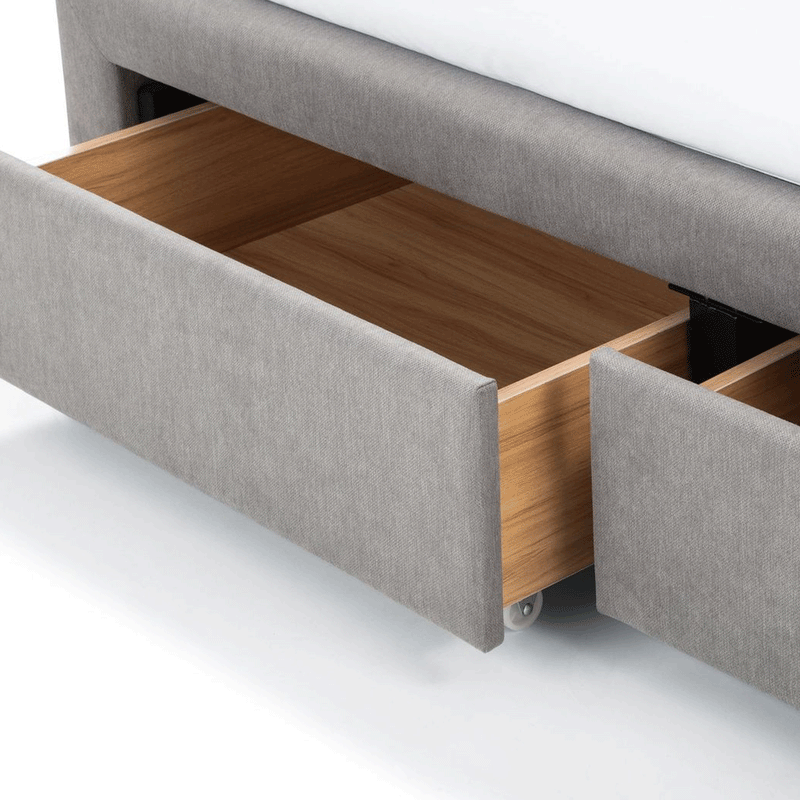 Fullerton 4 Drawers Grey Linen Bed by Lavishway | Ottoman Beds-20285