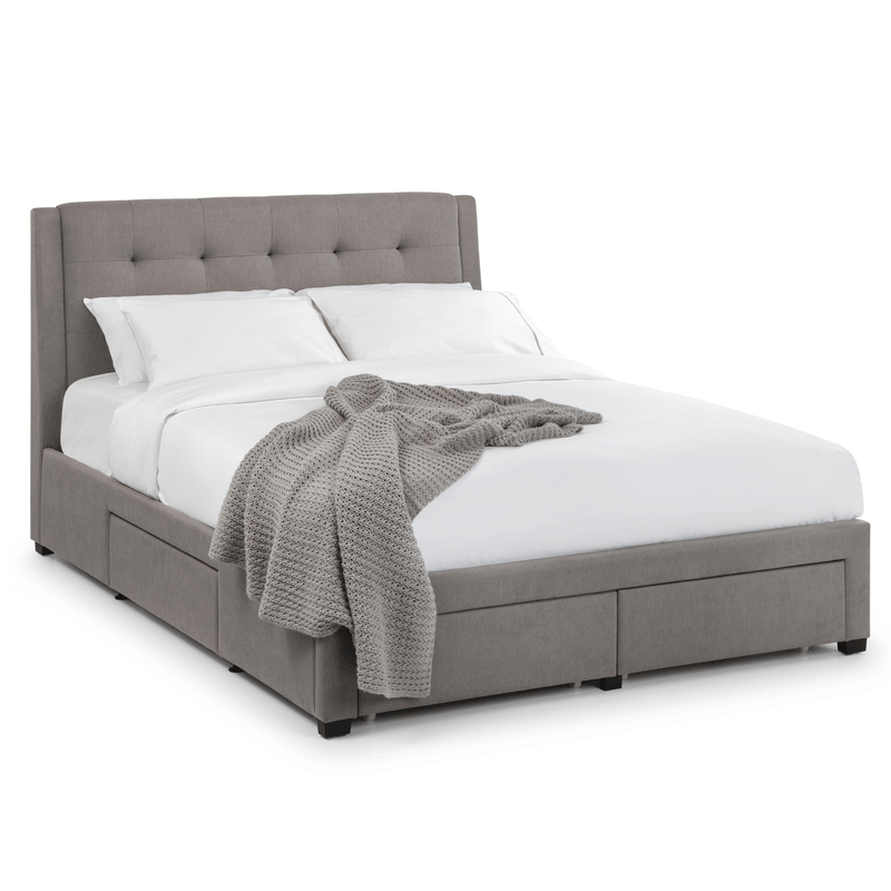 Fullerton 4 Drawers Grey Linen Bed by Lavishway | Ottoman Beds-20282