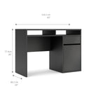 Function Plus Black 1 Door 1 Drawer Wood Desk