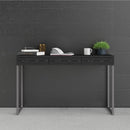 Function Plus Black Wooden 3 Drawers Desk