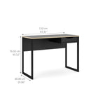 Function Plus Black & Oak Trim 1 Drawer Desk
