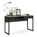 Function Plus Black & Oak Trim 1 Drawer Desk