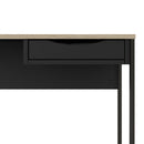 Function Plus Black & Oak Trim 1 Drawer Desk