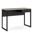 Function Plus Black & Oak Trim 1 Drawer Desk