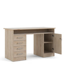 Function Plus Oak Finish 4 Drawers Desk